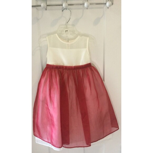 Other - David's Bridal Formal Flower Girl Dress~Wedding~Red/White~Little Girl's size 2T